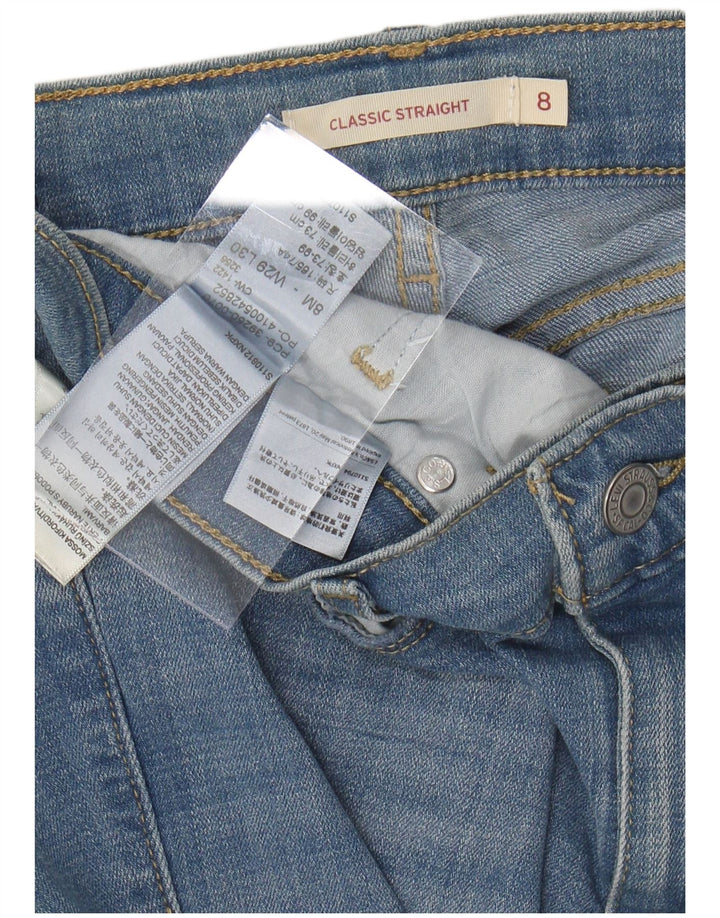 LEVI'S Dame Klassiske Straight Jeans US 8 Medium W29 L30 Blå Bomuld
