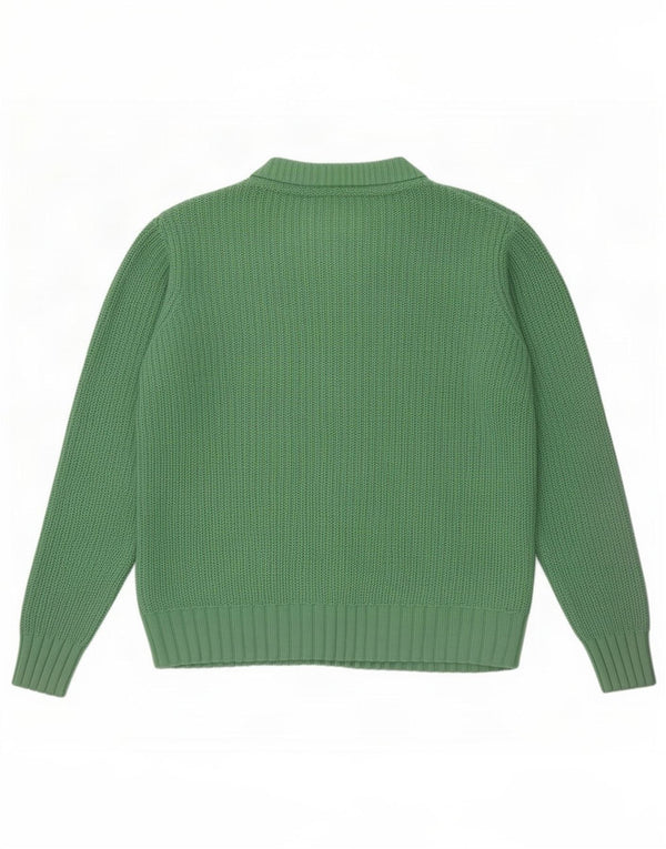 Maglione maglione girocollo da donna Marks & Spencer UK 14 Cotone verde medio