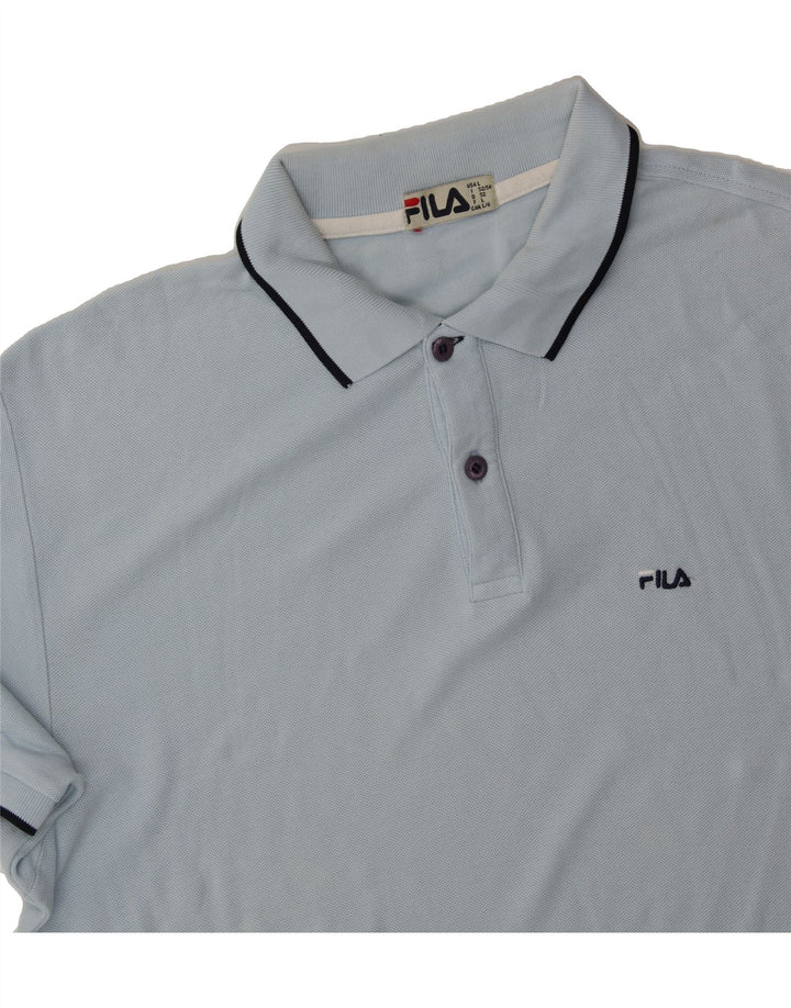 FILA Mens Polo Shirt Large Blue Cotton Vintage Fila and Second-Hand Fila from Messina Hembry 