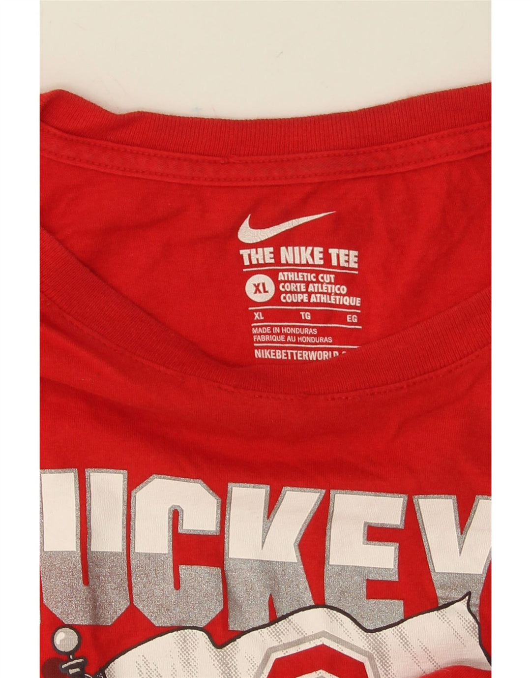 NIKE Mens Ohio State Buckeyes Graphic T-Shirt Top XL Red Vintage Nike and Second-Hand Nike from Messina Hembry 