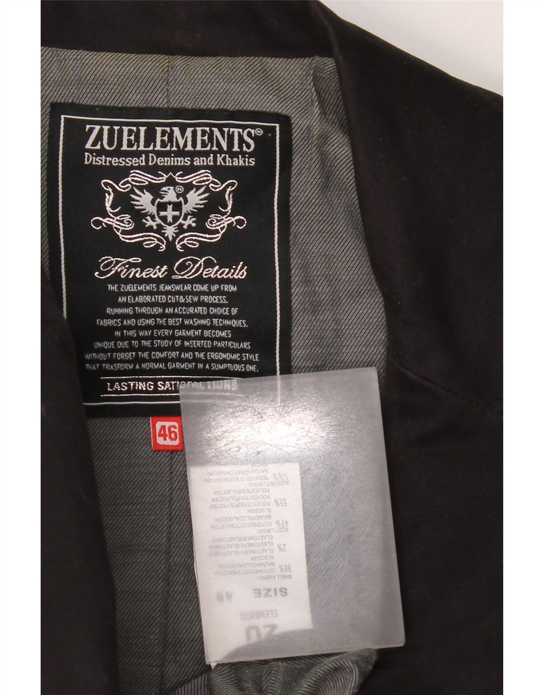 Zu Elements Chaqueta tipo blazer de 3 botones para mujer IT 46 Grande Algodón negro
