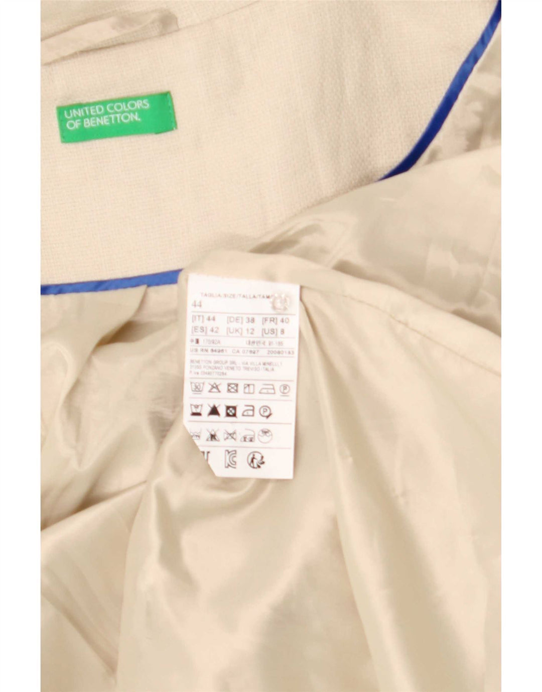 Sobretudo feminino Benetton UK 12 linho bege médio