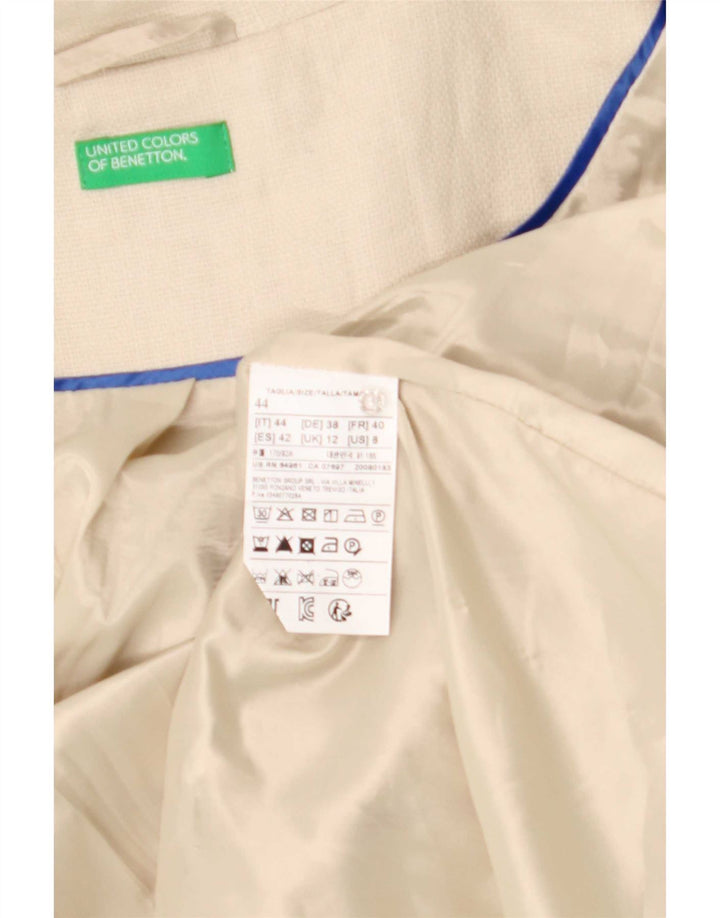 Sobretudo feminino Benetton UK 12 linho bege médio