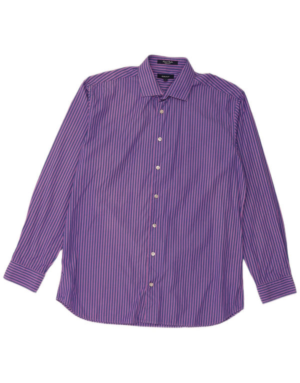 Gant Camicia da uomo vestibilità regolare in cotone a righe grandi blu