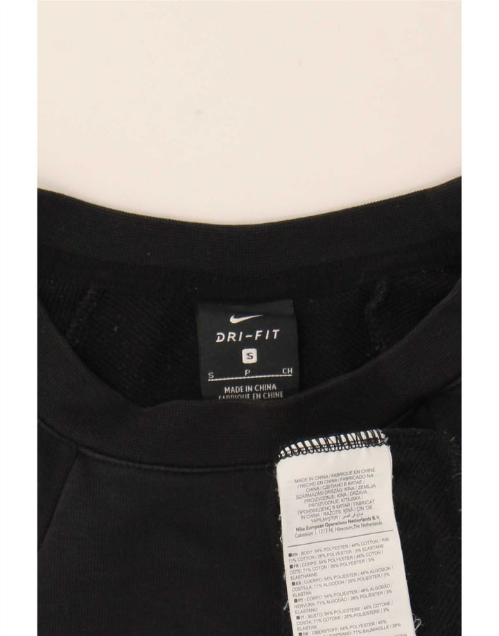 Nike Womens Dri Fit Graphic Oversized Sweatshirt Jumper UK 10 Small Black