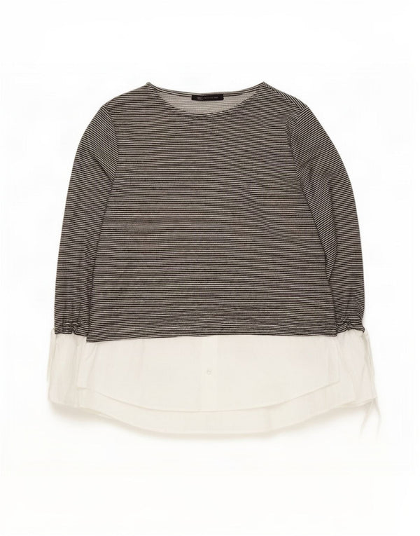 Marks & Spencer Chemisier à manches longues pour femme UK 42 Gris moyen rayé