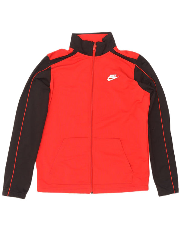 Nike Boys tréningruha felső kabát 13-14 éves XL piros Colourblock poliészter