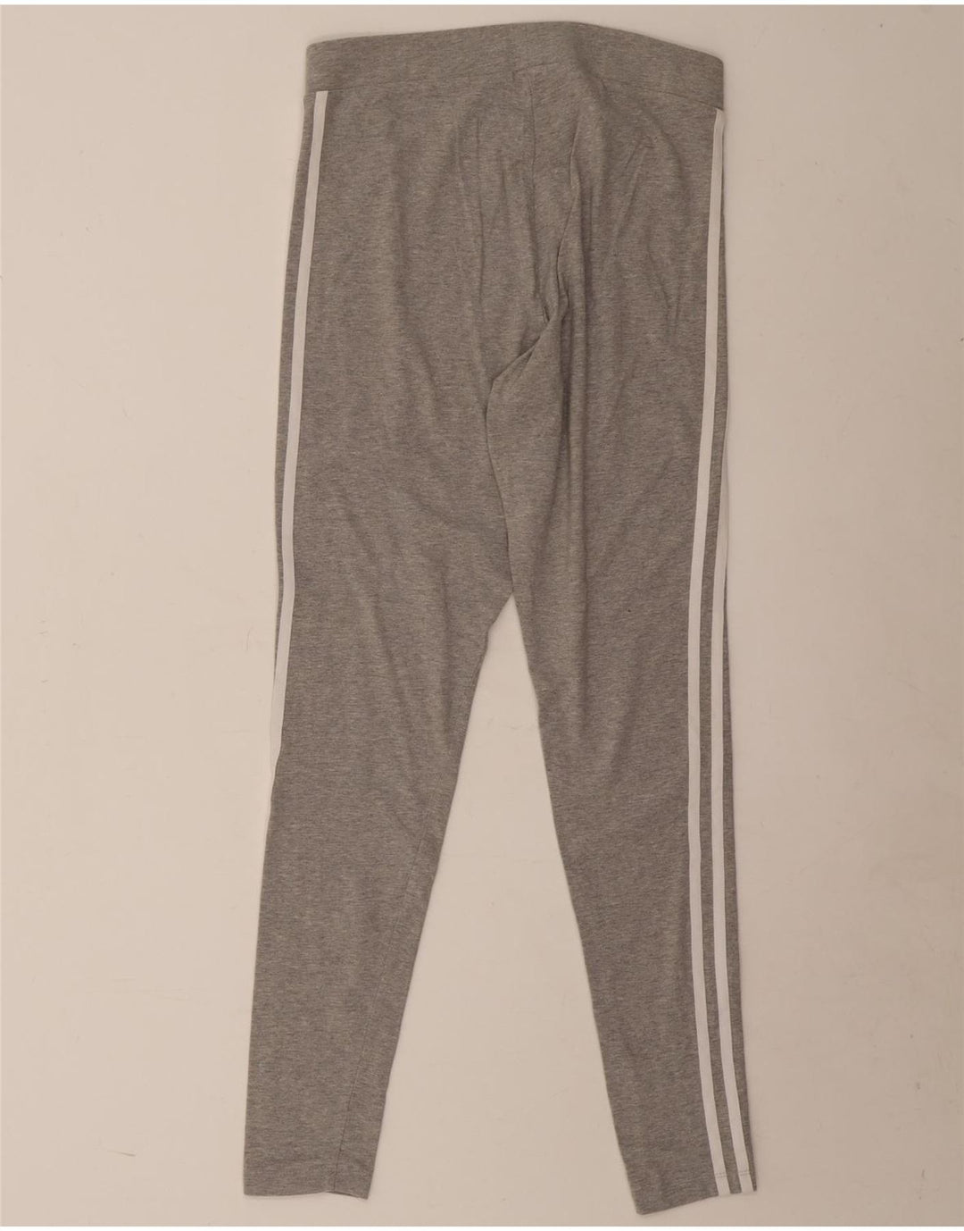 Adidas Womens Leggings UK 14 Medium Grey Flecked Cotton