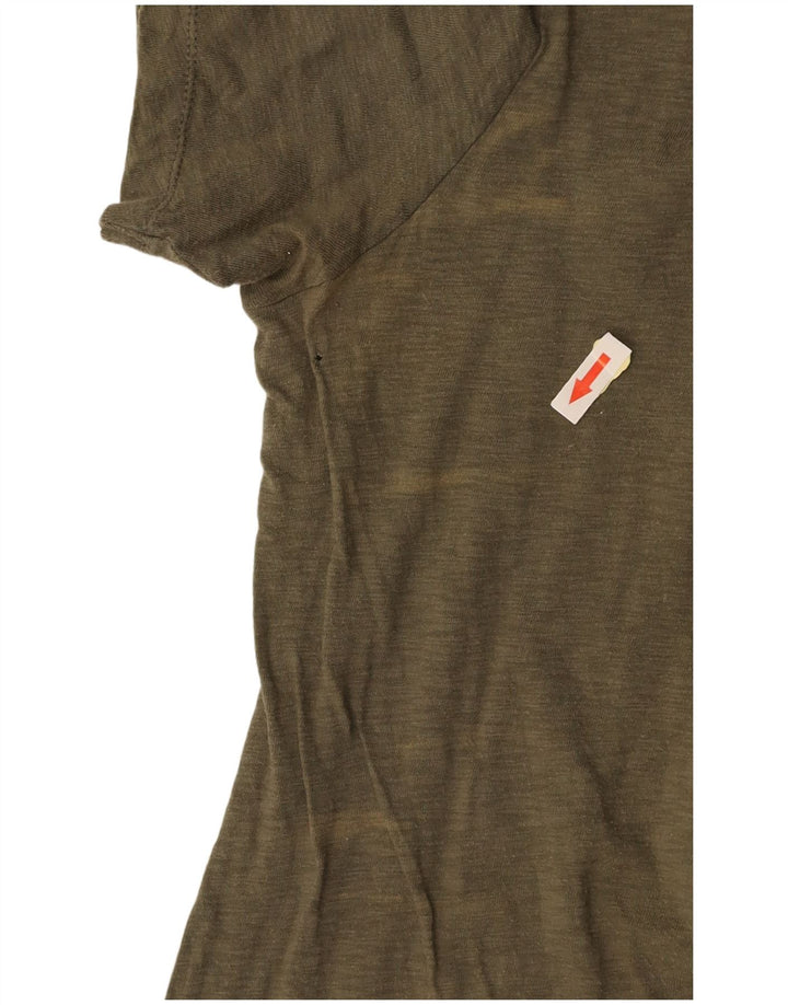 BENETTON Womens T-Shirt Top UK 16 Large Khaki