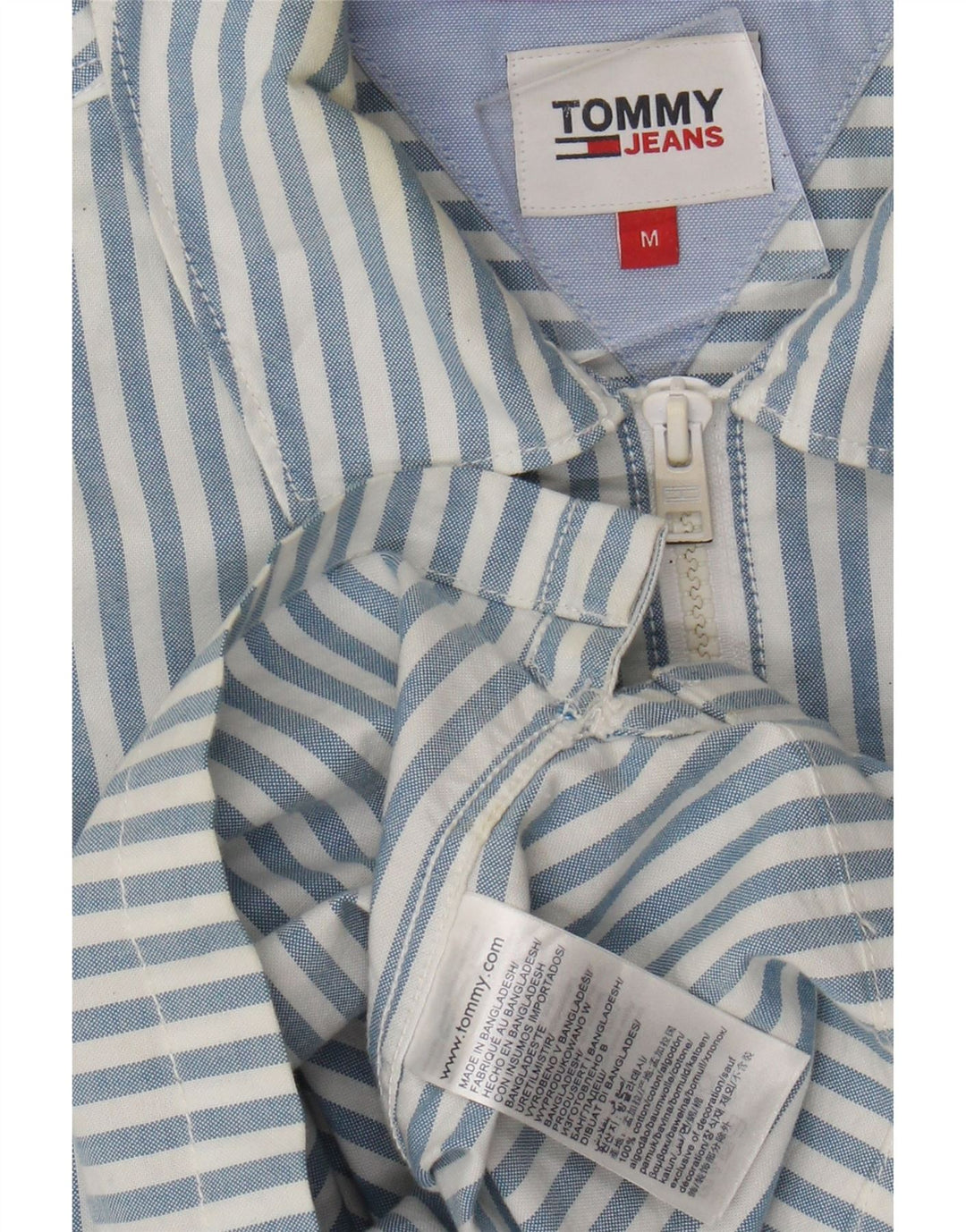 Tommy Hilfiger Camisa tipo jersey de manga corta de algodón a rayas azul medio para hombre