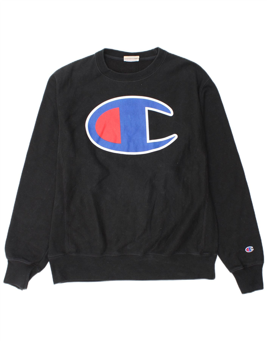 CHAMPION Mens Graphic Sweatshirt Jumper Medium Black Cotton