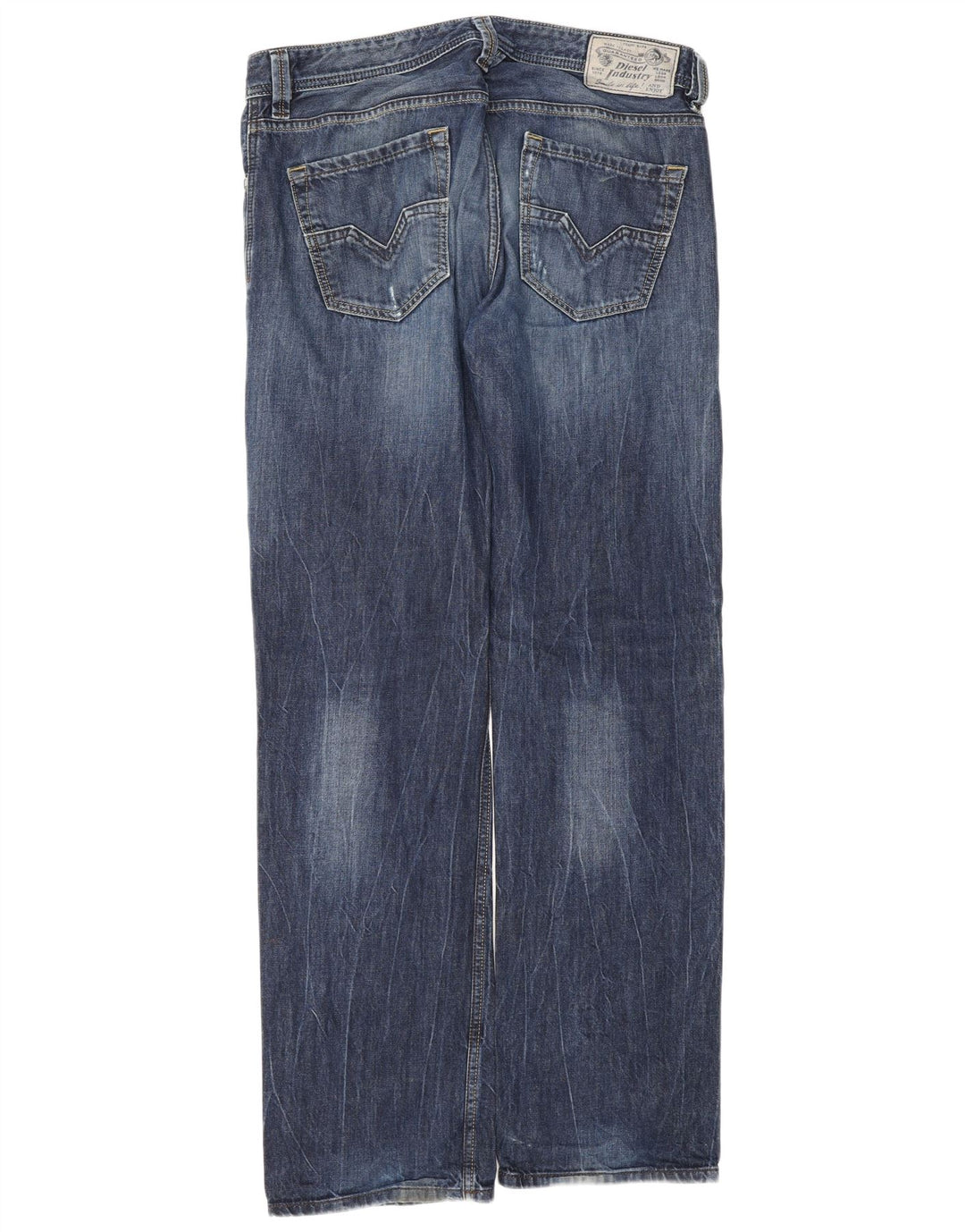 Diesel Mens Straight Jeans W32 L32 Blue Cotton