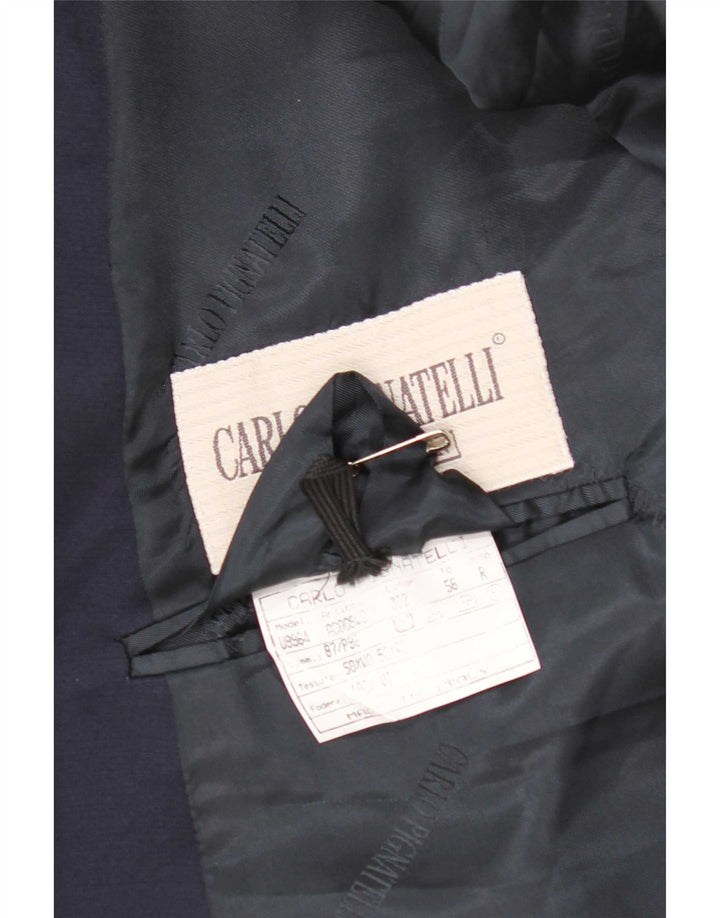 Giacca Blazer da Uomo a 2 Bottoni Carlo Pignatelli IT 58 4XL Lana Blu Navy