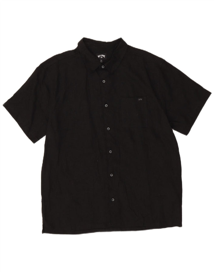 Camicia a maniche corte da uomo Billabong grande in lino nero