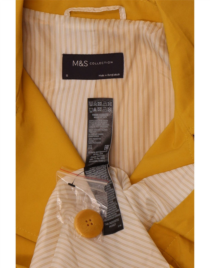 Marks & Spencer Damski trencz UK 8, mały, żółty poliester