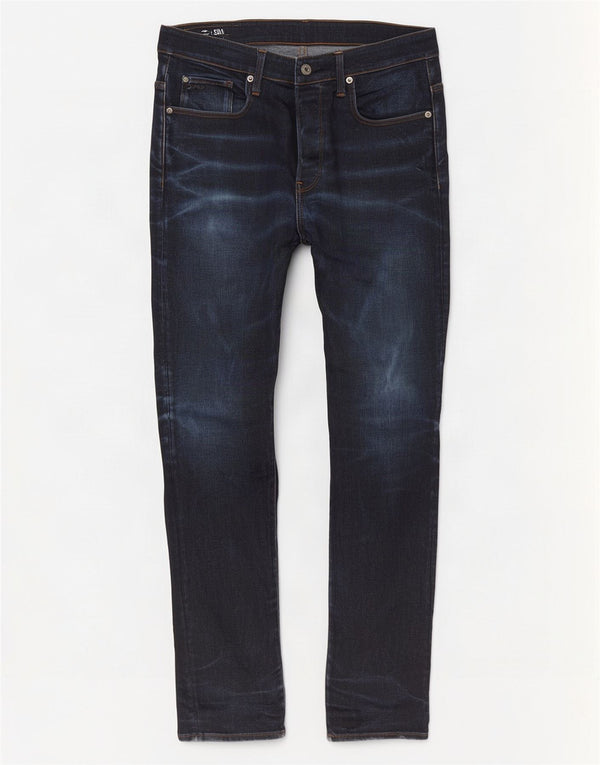 G-Star Herre 3301 Slim Jeans W34 L32 Marineblå Bomuld