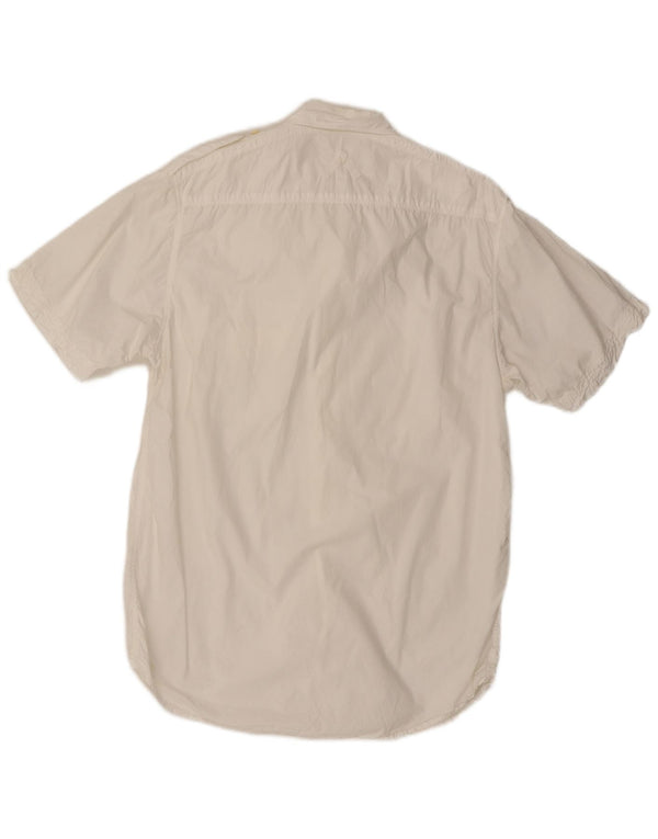 Murphy & Nye Mens Short Sleeve Military Shirt Large White Cotton