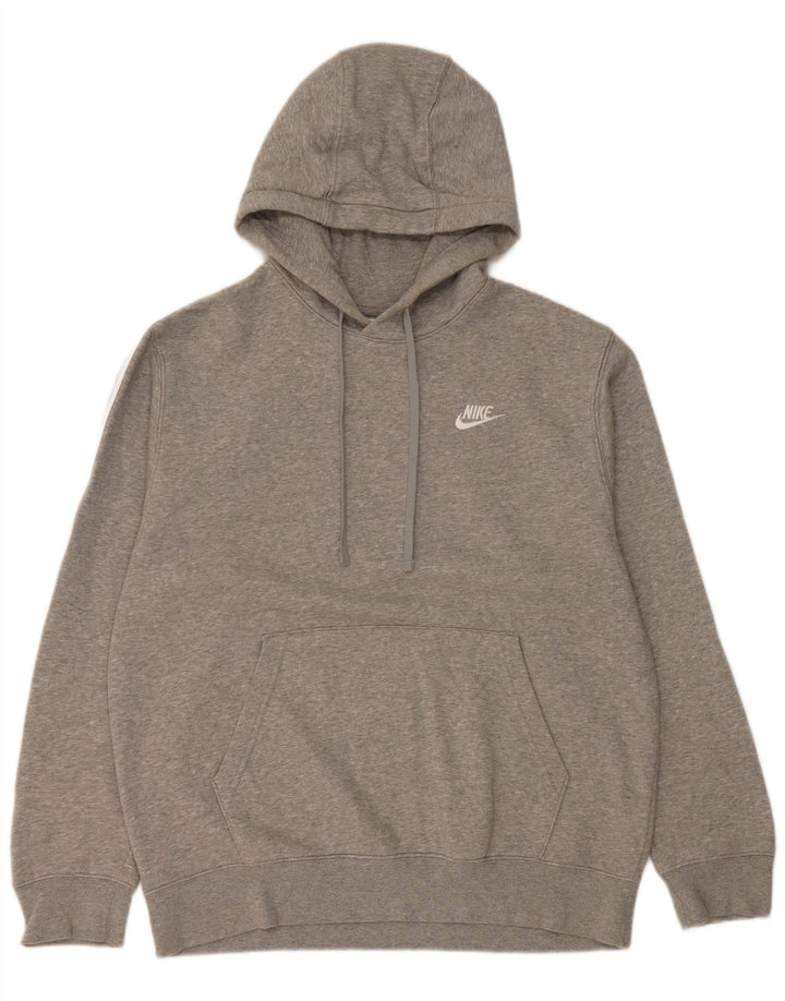 Felpa con cappuccio grafica Nike da uomo in cotone chiazzato grigio medio