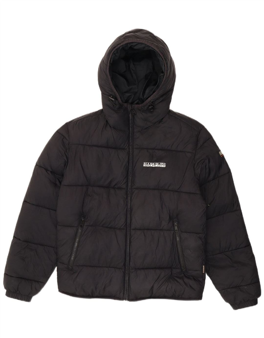 Napapijri Mens Hooded Regular Fit Padded Jacket UK 38 Medium Black