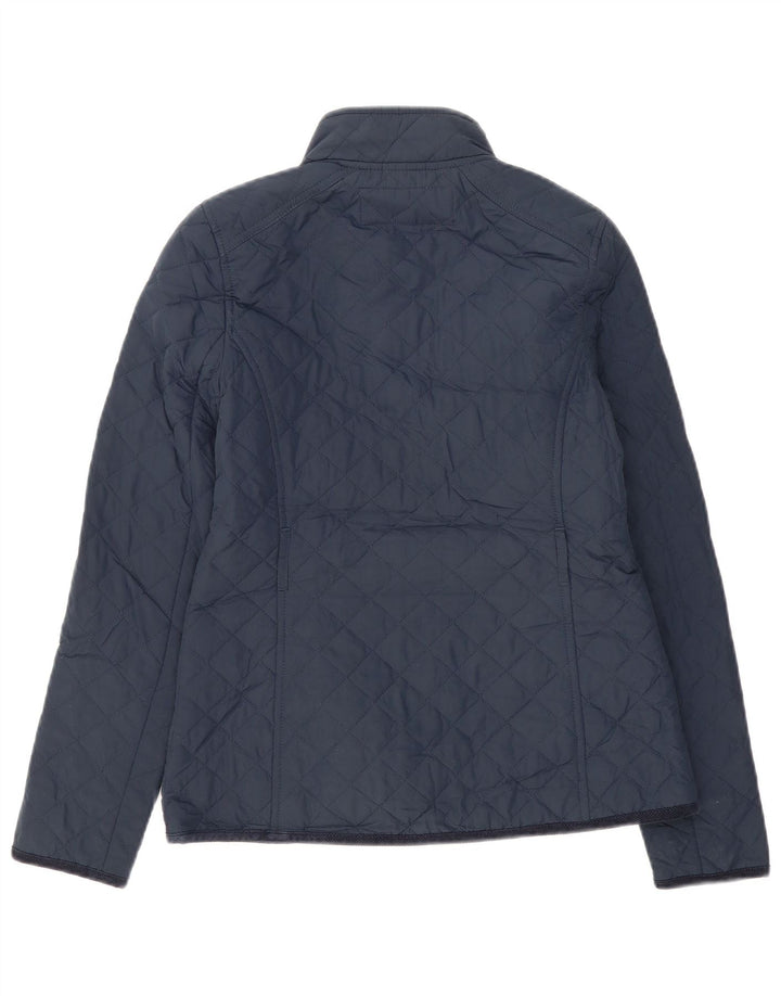 Jack Wills Womens Quilted Jacket UK 10 Small Navy Blue Polyester