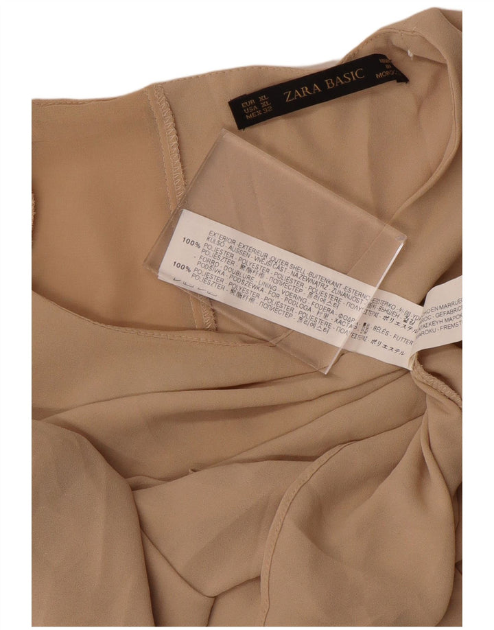 Zara Womens Shirt Blouse UK 18 XL Beige Polyester