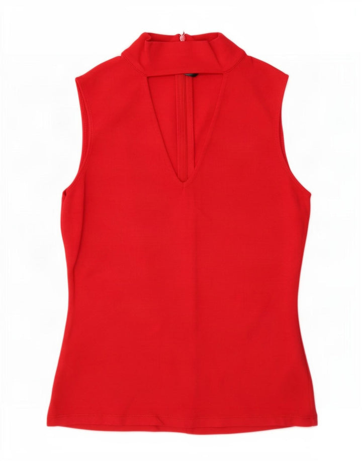 Karen Millen Damen Blusenoberteil UK 10 Small Rote Viskose