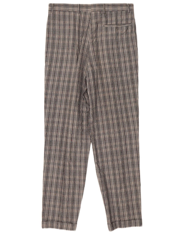 Vintage Womens High Waist Suit Trousers IT 46 Large W30 L30 Grey Check