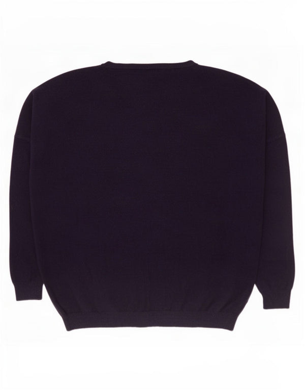 Marks & Spencer Dame Boat Neck Jumper Sweater UK 14 Large Navy Blue