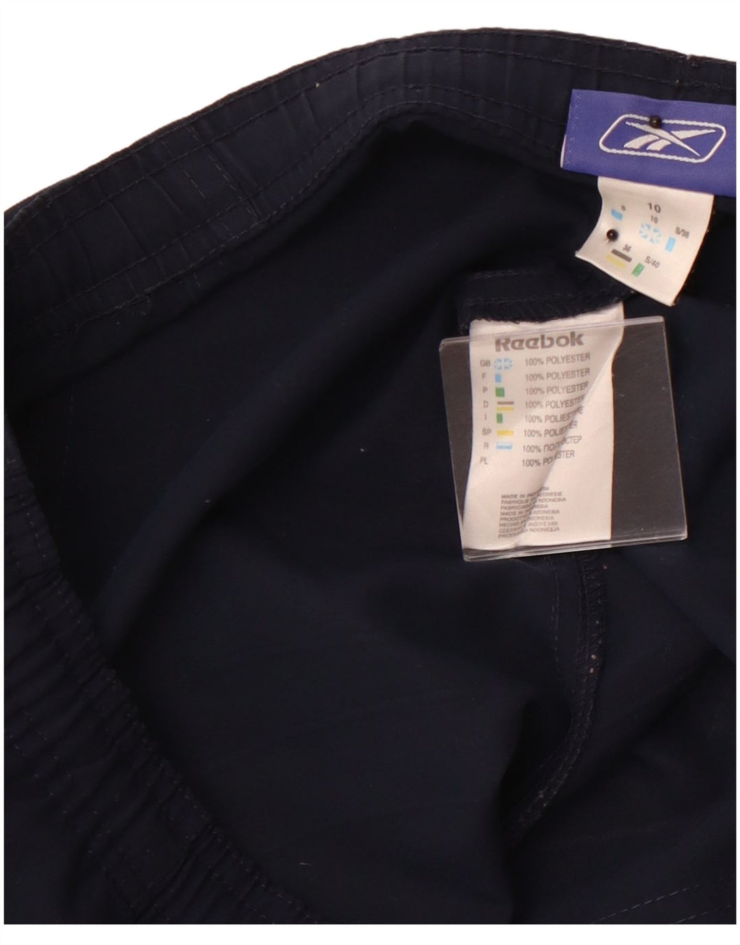 REEBOK Womens Sport Shorts UK 10 Small  Navy Blue Polyester