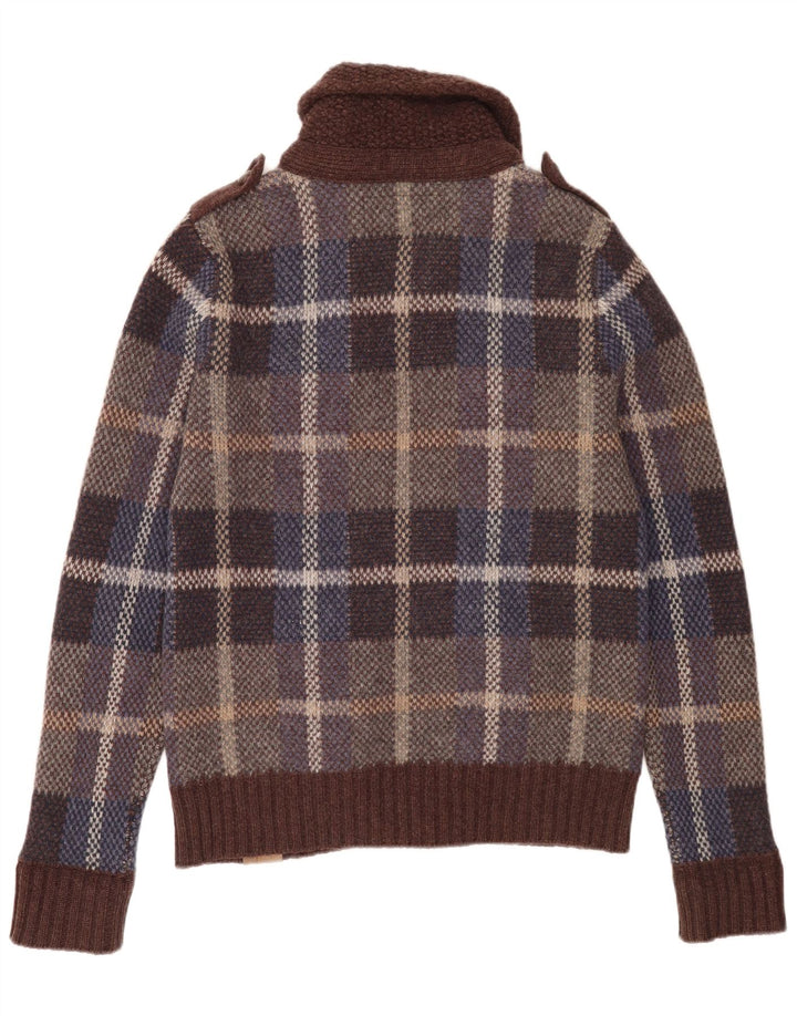 Giacca militare militare da uomo Jean's West UK 38 medio a quadri multicolore