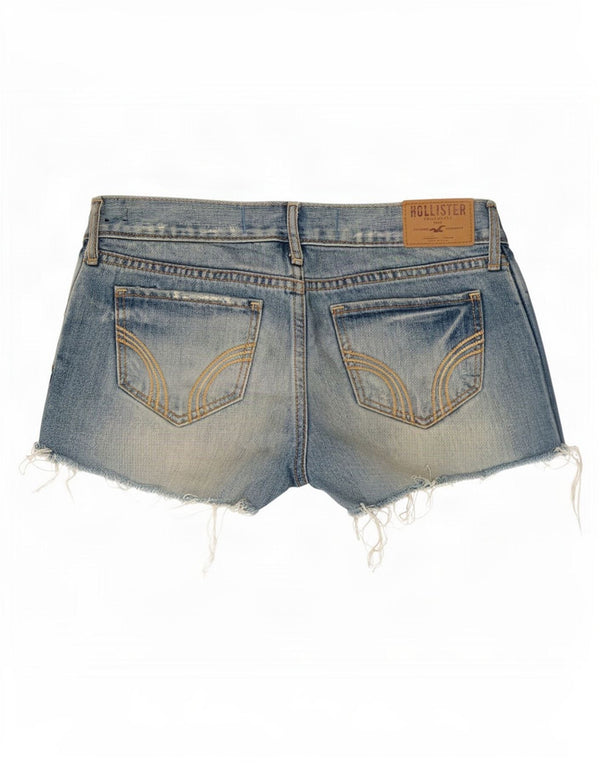 Pantalones cortos de mezclilla desgastados para hombre Hollister US 00 2XS W23 Algodón azul