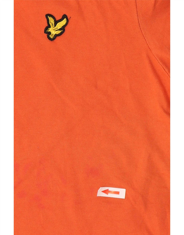 Lyle & Scott Mens Polo Shirt Small Orange Cotton