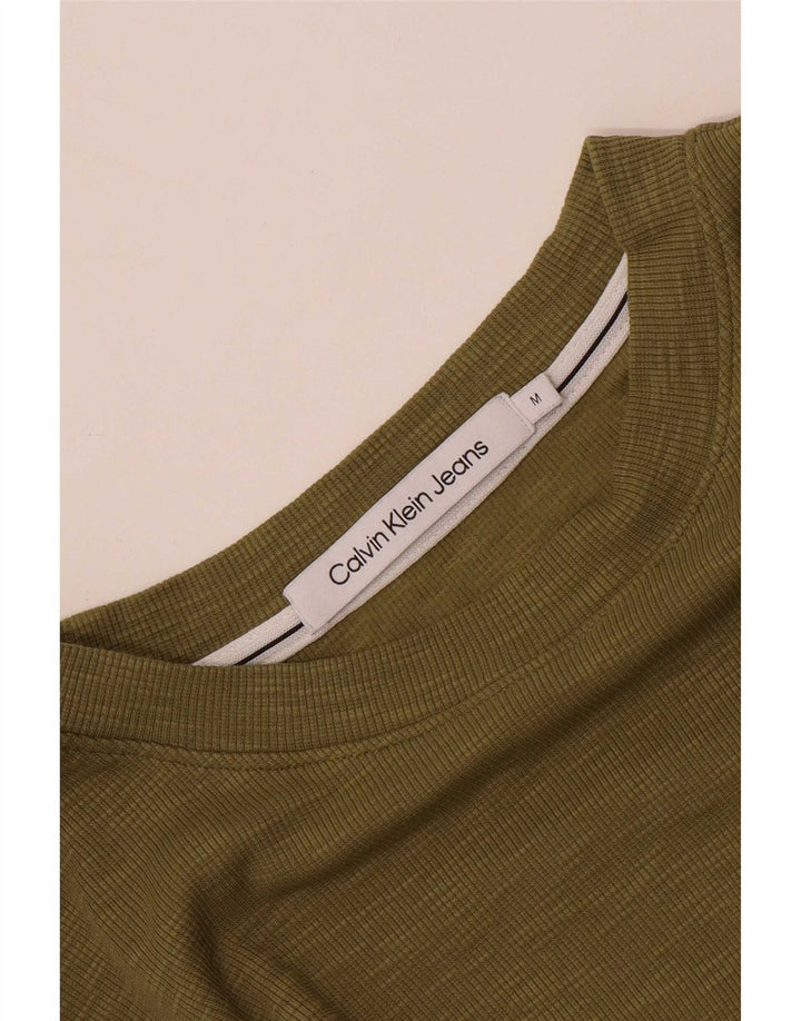 Calvin Klein Mens T-Shirt Top Medium Khaki Colourblock