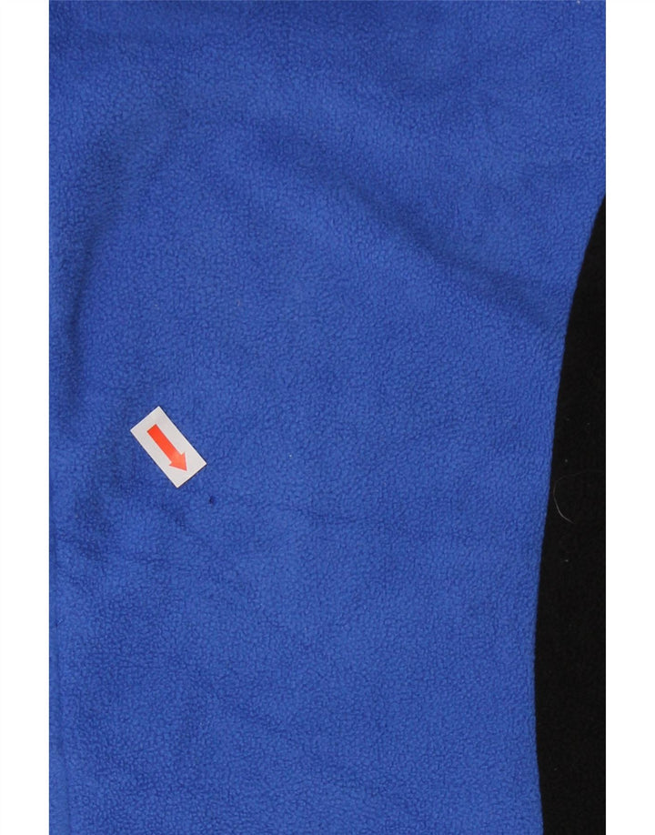 Calvin Klein Womens Graphic Fleece Jacket UK 14 Medium Blue Colourblock
