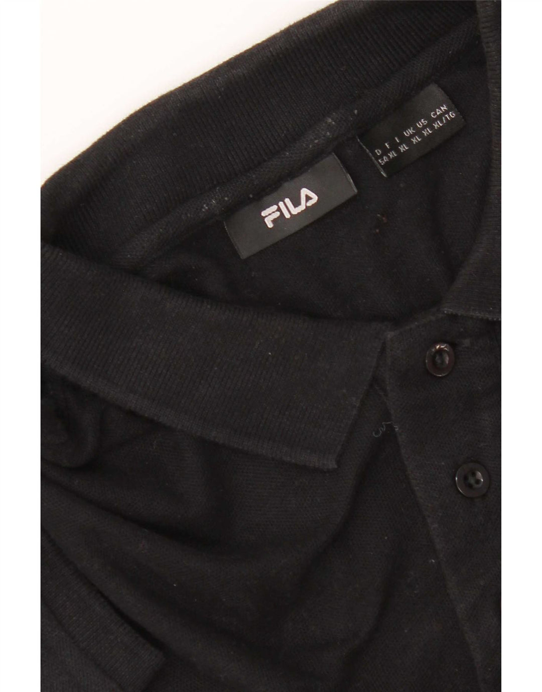 Fila Mens Short Sleeve Regular Fit Polo Shirt XL Black