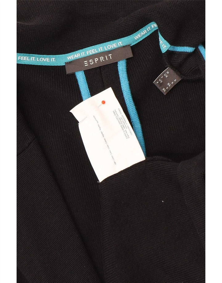 Esprit Chaqueta tipo blazer de punto con 2 botones para mujer UK 44 Grande Algodón negro