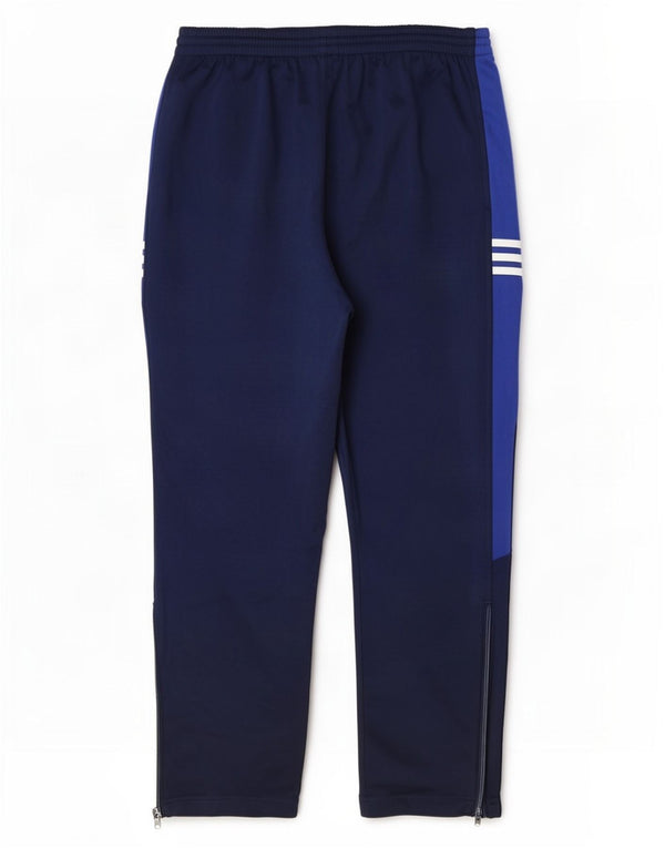 Pantaloni da tuta da uomo Adidas Large in poliestere color block blu navy