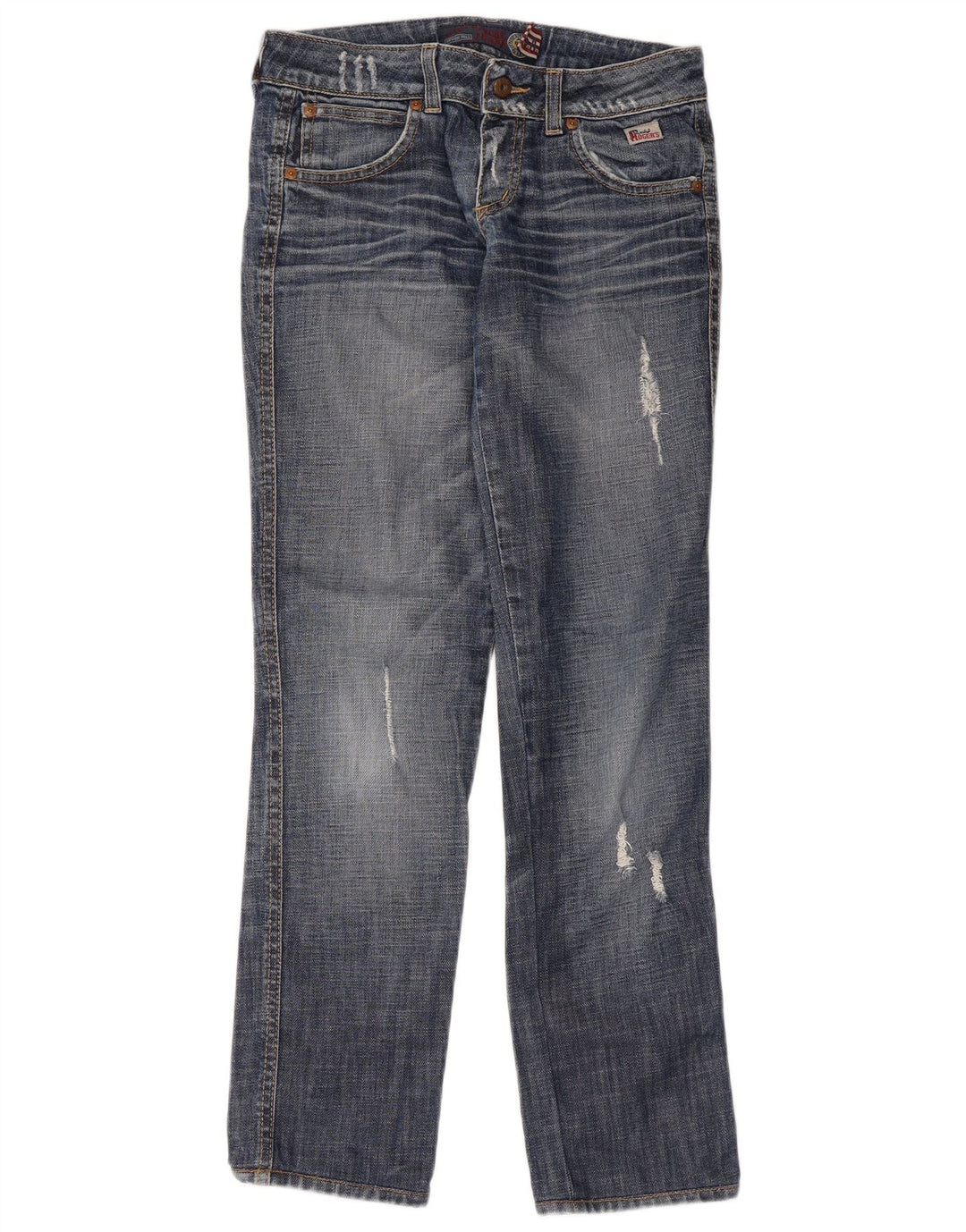 Roy Rogers Womens Distressed Straight Jeans IT 42 Medium W28 L30 Blue