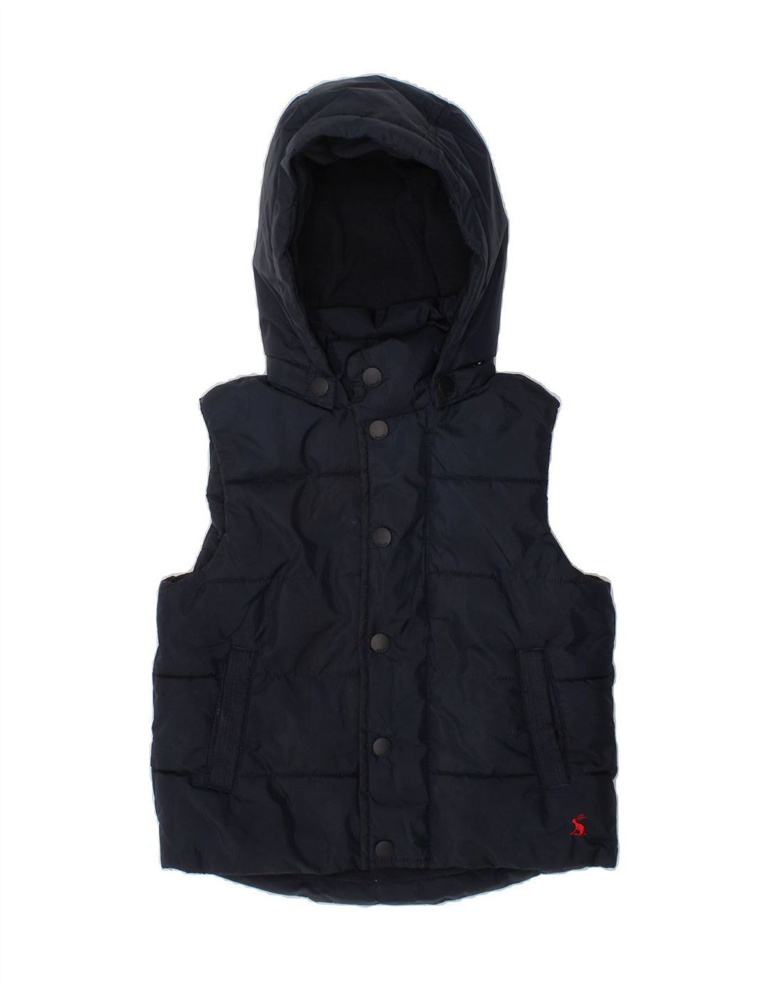 JOULES Boys Hooded Padded Gilet 3-4 Years Navy Blue Polyester Vintage Joules and Second-Hand Joules from Messina Hembry 