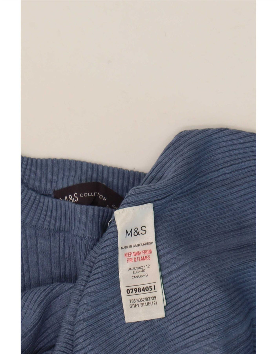 Marks & Spencer Damen-Pullover mit Rundhalsausschnitt, UK 12, mittelblaue Viskose