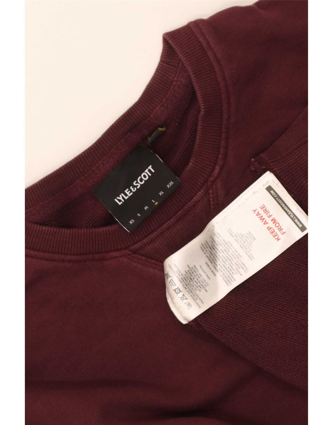 Lyle & Scott Mens Sweatshirt Jumper Large Maroon Cotton