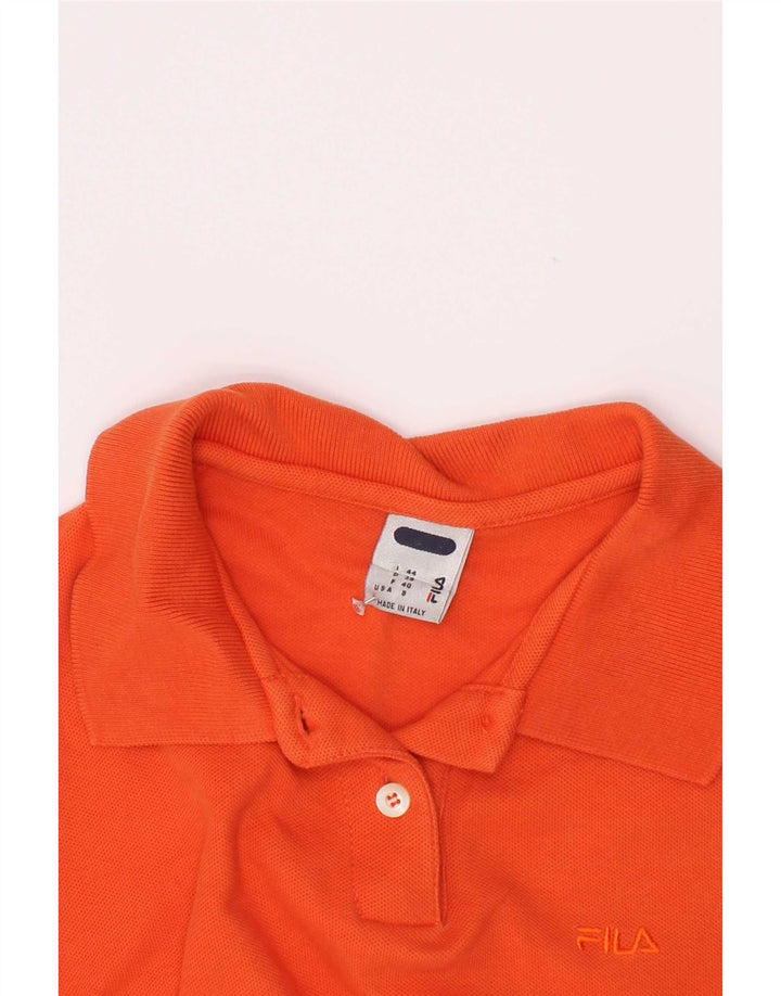 Fila Dame Crop Polo Shirt IT 44 Medium Orange