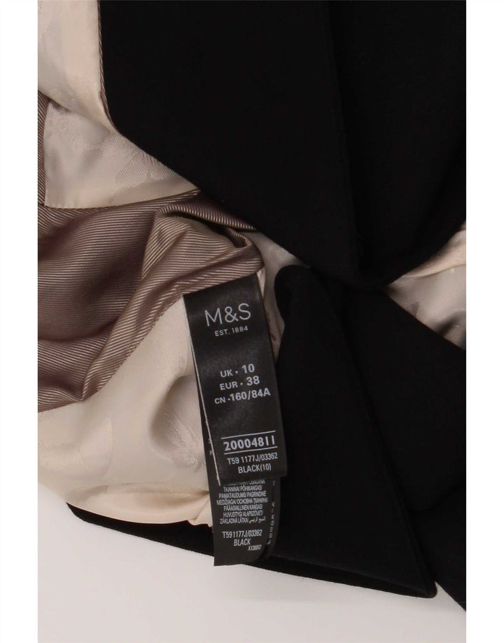 Marks & Spencer Chaqueta tipo blazer con 1 botón para mujer UK 10 Small Poliéster negro