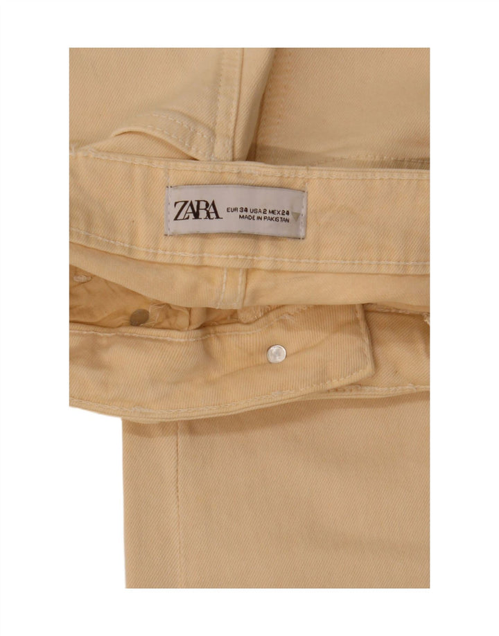 Zara Damen Bootcut Jeans EU 34 2XS W24 L27 Beige