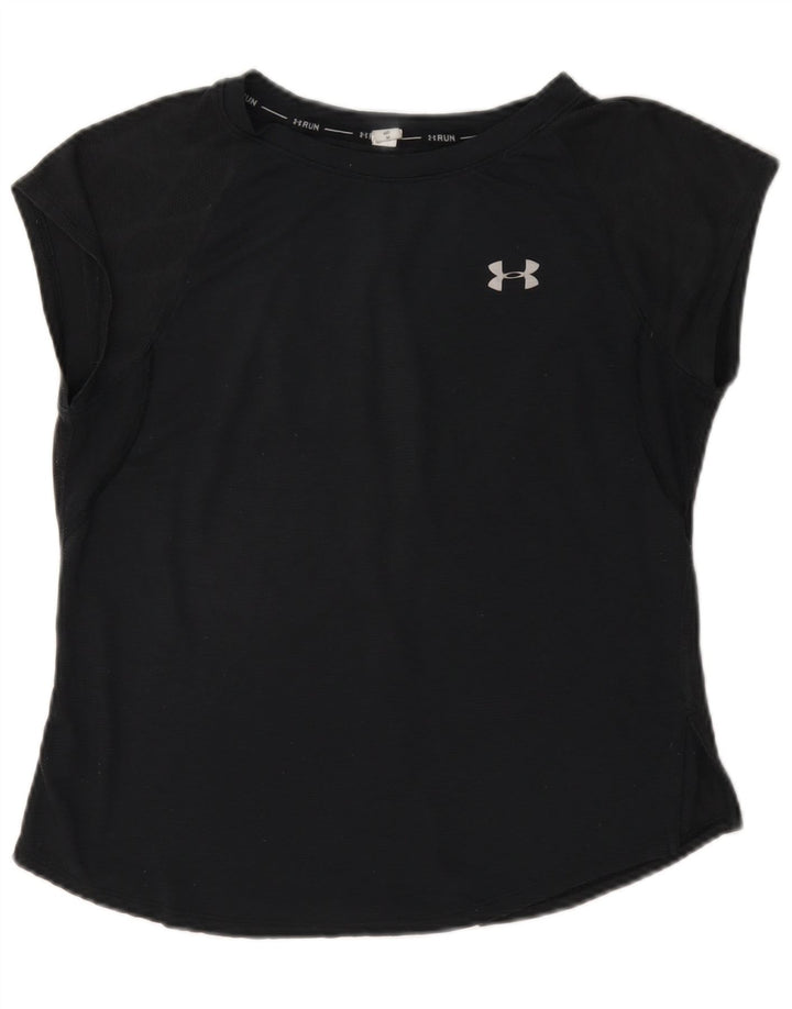 Under Armour Damen T-Shirt Top UK 14 Mittelgraues geometrisches Polyester