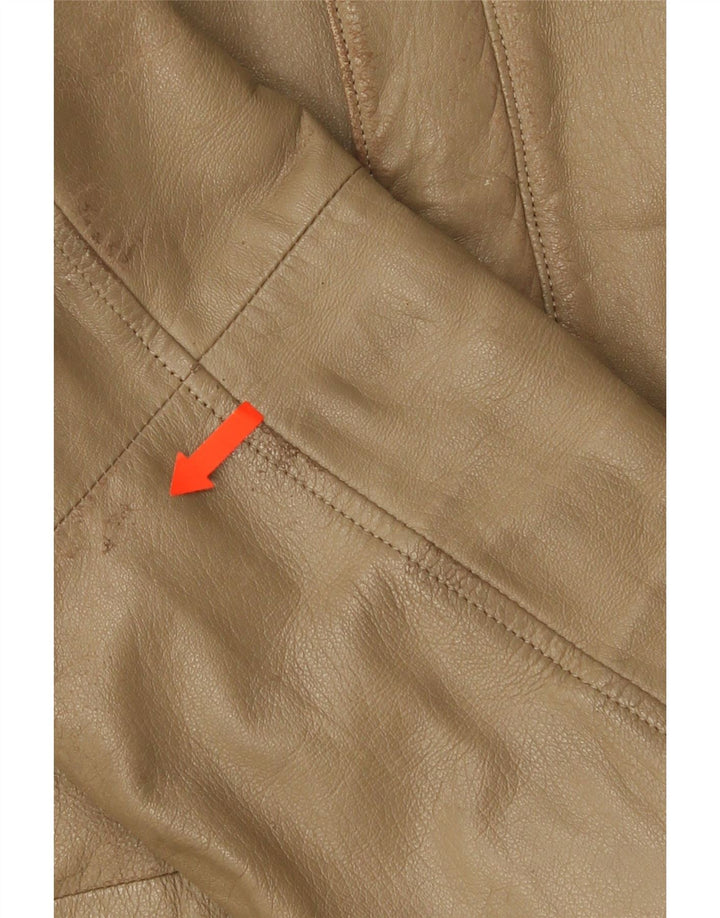 Vintage Mens Leather Jacket IT 50 Large Brown