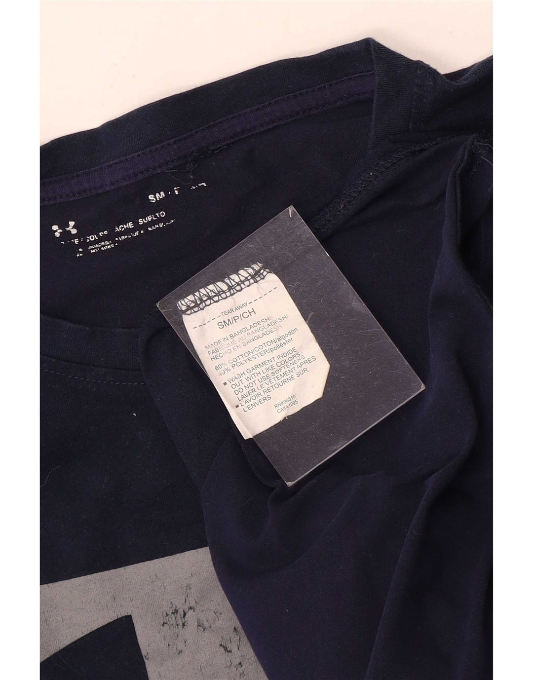 Under Armour Mens Graphic T-Shirt Top Small Navy Blue Cotton