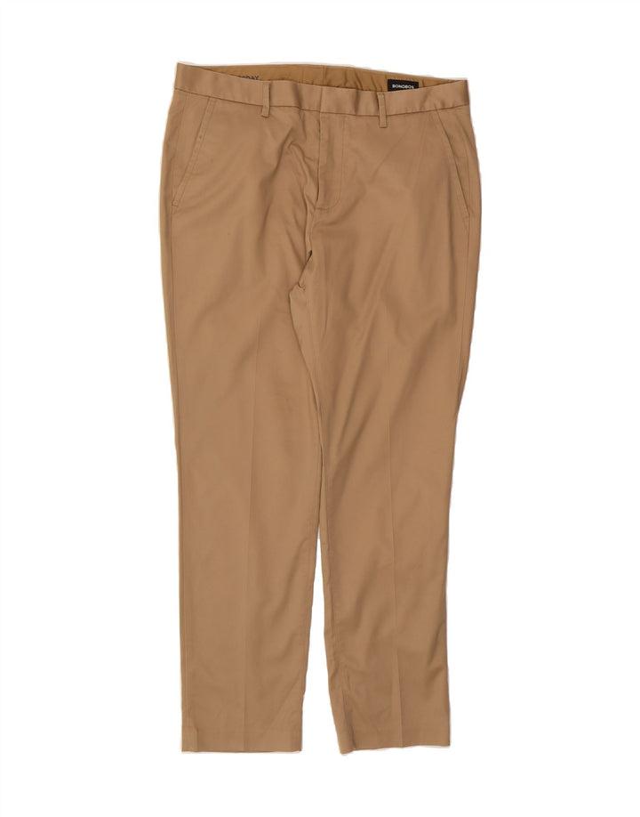BONOBOS Mens Slim Chino Trousers W33 L30 Beige Cotton Vintage BONOBOS and Second-Hand BONOBOS from Messina Hembry 