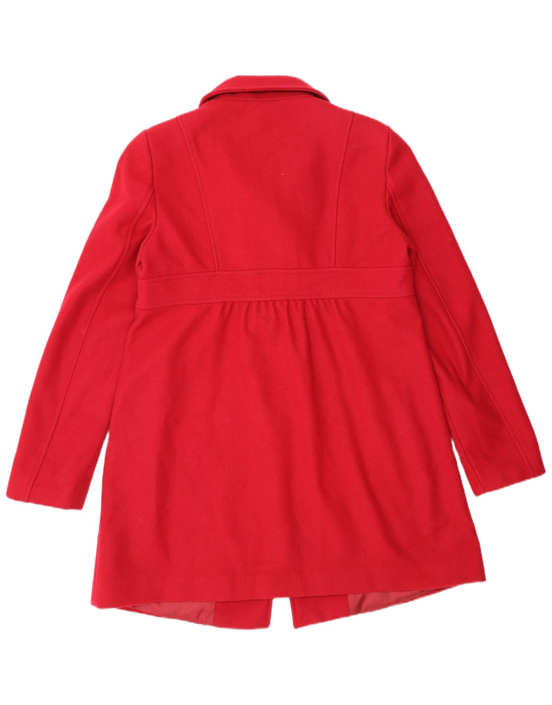 Benetton Abrigo Cruzado Mujer UK 44 Lana Roja Mediana