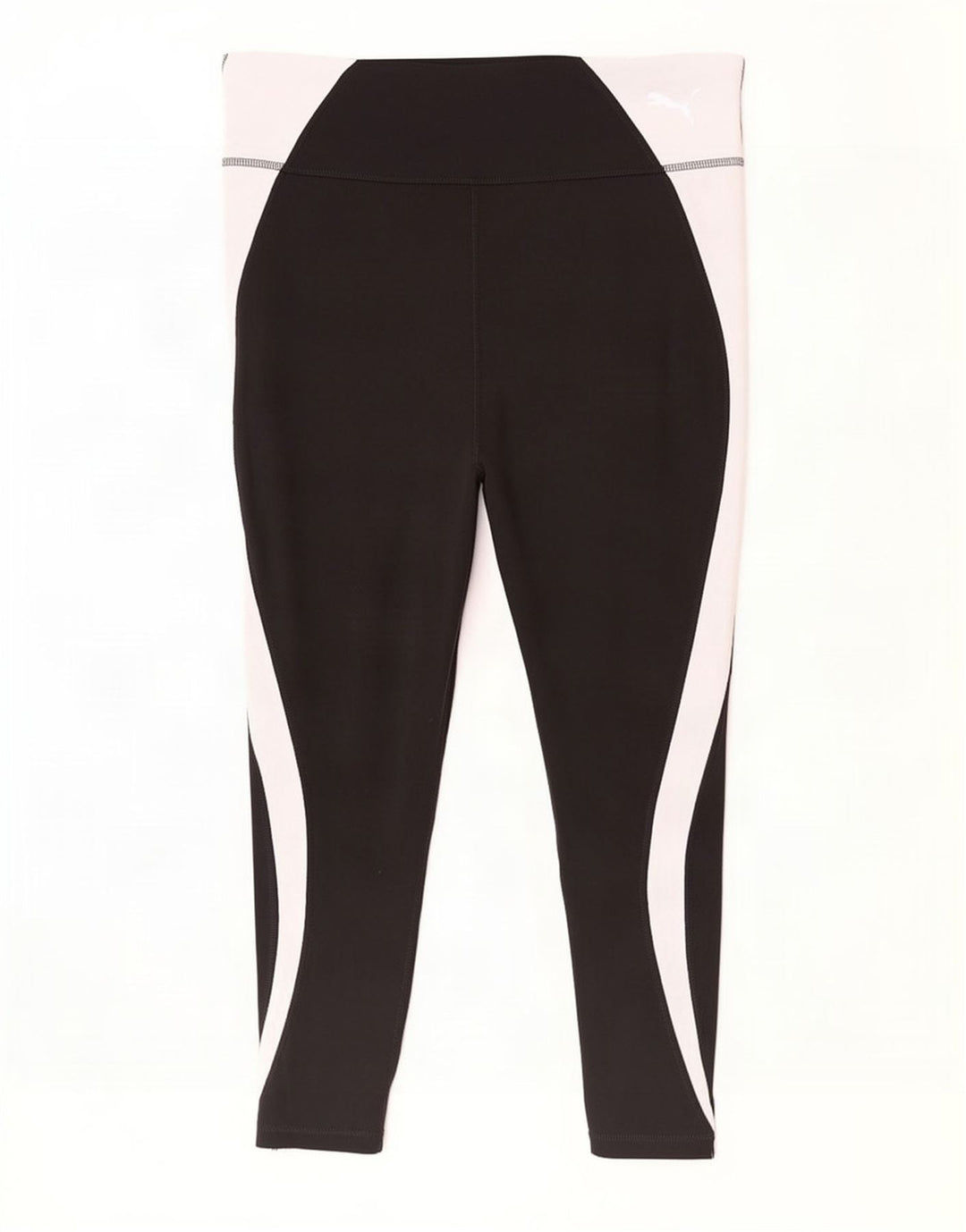 Puma Damen Crop Leggings UK 16 Large Schwarz Colourblock Polyester